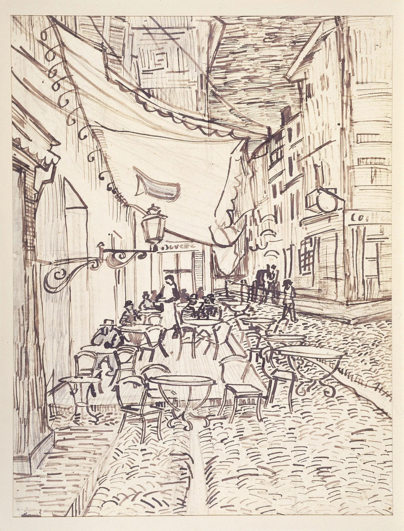 Café Terrace at Night was one of Van Gogh’s first great experiments in painting darkness through colour rather than black, anticipating the luminous stars and electric blues of The Starry Night.